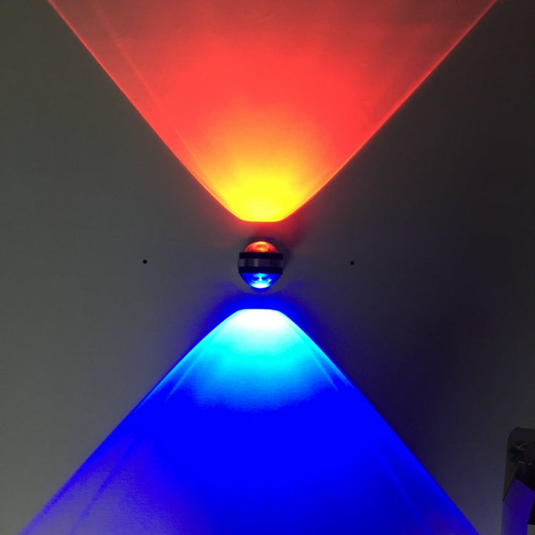 Lampada da parete a LED su e giù Lampada da parete in cristallo bifacciale con luci in alluminio Presa superiore, 2W (Red Light), 2W (Yellow Light), 2W (Blue Light), 2W (Green Light), 2W (Purple Light), 2W (Mixed Color Light), 6W (Red Light)           ...