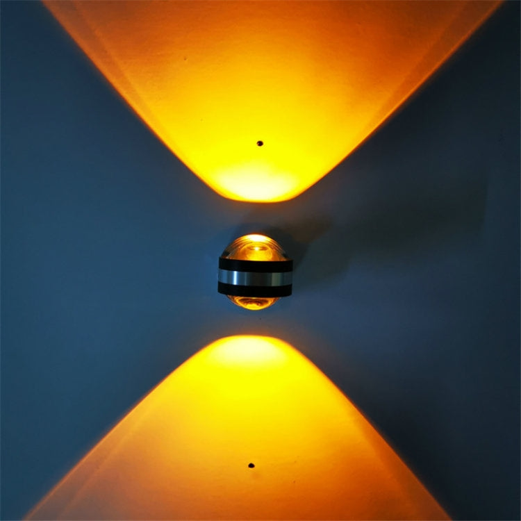 Lampada da parete a LED su e giù Lampada da parete in cristallo bifacciale con luci in alluminio Presa superiore, 2W (Red Light), 2W (Yellow Light), 2W (Blue Light), 2W (Green Light), 2W (Purple Light), 2W (Mixed Color Light), 6W (Red Light)           ...