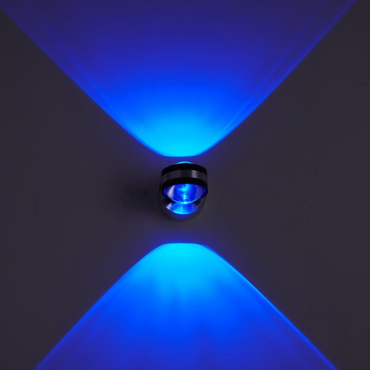 Lampada da parete a LED su e giù Lampada da parete in cristallo bifacciale con luci in alluminio Presa superiore, 2W (Red Light), 2W (Yellow Light), 2W (Blue Light), 2W (Green Light), 2W (Purple Light), 2W (Mixed Color Light), 6W (Red Light)           ...