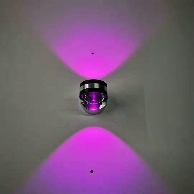 Lampada da parete a LED su e giù Lampada da parete in cristallo bifacciale con luci in alluminio Presa superiore, 2W (Red Light), 2W (Yellow Light), 2W (Blue Light), 2W (Green Light), 2W (Purple Light), 2W (Mixed Color Light), 6W (Red Light)           ...