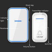 CACAZI A68-2 Campanello elettronico con telecomando wireless da uno a due Campanello wireless digitale intelligente per la casa, US Plug, EU Plug, UK Plug