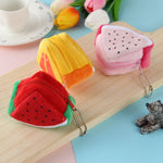 Regalo del sacchetto di chiave del sacchetto del cambiamento dei bambini svegli tridimensionali creativi della frutta della peluche del triangolo