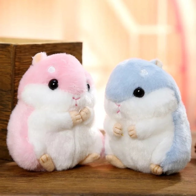 Bambola di peluche portachiavi con criceto 10 cm