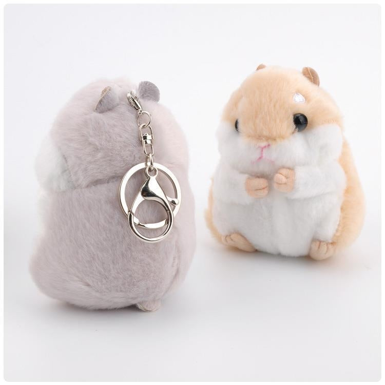 Bambola di peluche portachiavi con criceto 10 cm