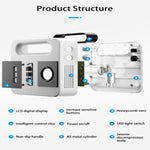 Pompa elettrica per pneumatici portatile per auto con pompa d'aria per auto 12V, Mechanical Version(White), Digital Version(White)