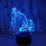 Lampada da tavolo creativa piccola luce colorata per escavatore 3D luce colorata touch control, Touch Switch with Black Base, Touch Switch + Remote Control with Black Base, Touch Switch with Crack Base, Touch Switch + Remote Control with Crack Base