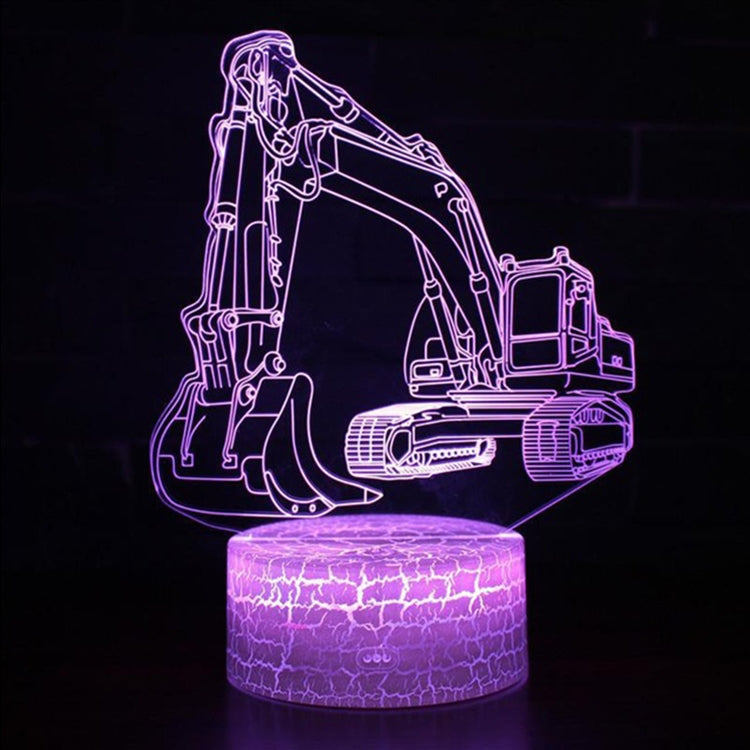 Lampada da tavolo creativa piccola luce colorata per escavatore 3D luce colorata touch control, Touch Switch with Black Base, Touch Switch + Remote Control with Black Base, Touch Switch with Crack Base, Touch Switch + Remote Control with Crack Base