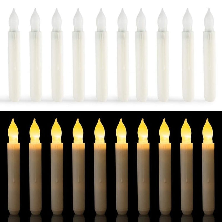 Candela natalizia a lume di candela lunga senza fiamma a lume di candela elettronico a LED da 12 pezzi/scatola, Flashing Warm White Light
