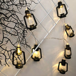 Stringa LED per lampada a cherosene retrò con decorazione per festival delle lanterne di Natale, 1.5m 10LEDs/ Black, 3m 20LEDs/ Black