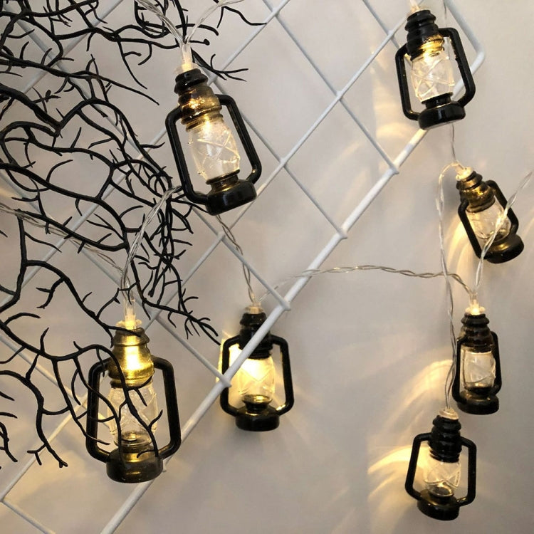 Stringa LED per lampada a cherosene retrò con decorazione per festival delle lanterne di Natale, 1.5m 10LEDs/ Black, 3m 20LEDs/ Black