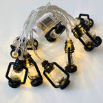 Stringa LED per lampada a cherosene retrò con decorazione per festival delle lanterne di Natale, 1.5m 10LEDs/ Black, 3m 20LEDs/ Black