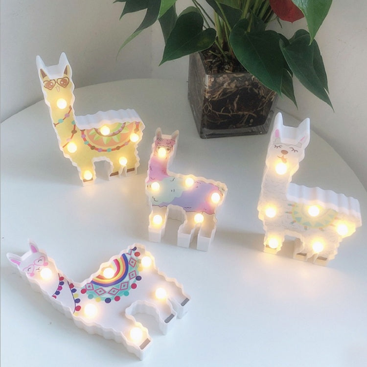 Lanterna dipinta a LED Alpaca Luce notturna Decorazione natalizia Camera in posa Luce in stile