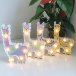 Lanterna dipinta a LED Alpaca Luce notturna Decorazione natalizia Camera in posa Luce in stile