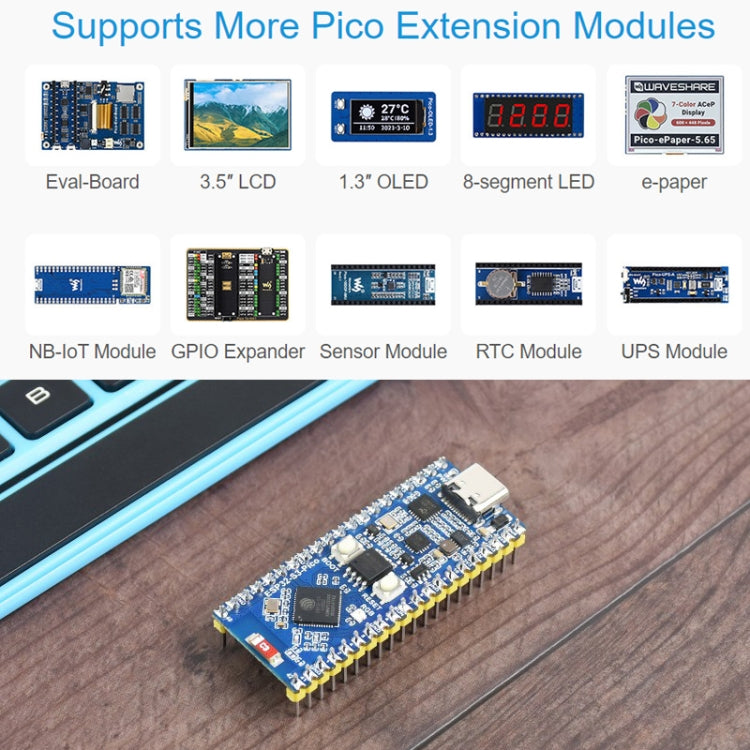 Processore dual-core con scheda di sviluppo Wi-Fi a 2,4 GHz per microcontrollore Waveshare ESP32-S3, 24023