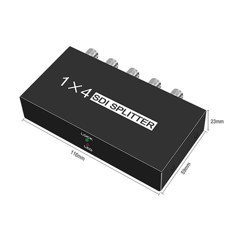 Splitter video SDI con amplificatore di distribuzione SD-SDI / HD-SDI / 3G-SDI 1 ingresso 4 uscite, 1 In 4 Out