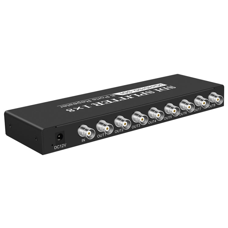 Splitter video SDI con amplificatore di distribuzione SD-SDI / HD-SDI / 3G-SDI 1 ingresso 8 uscite, 1 In 8 Out