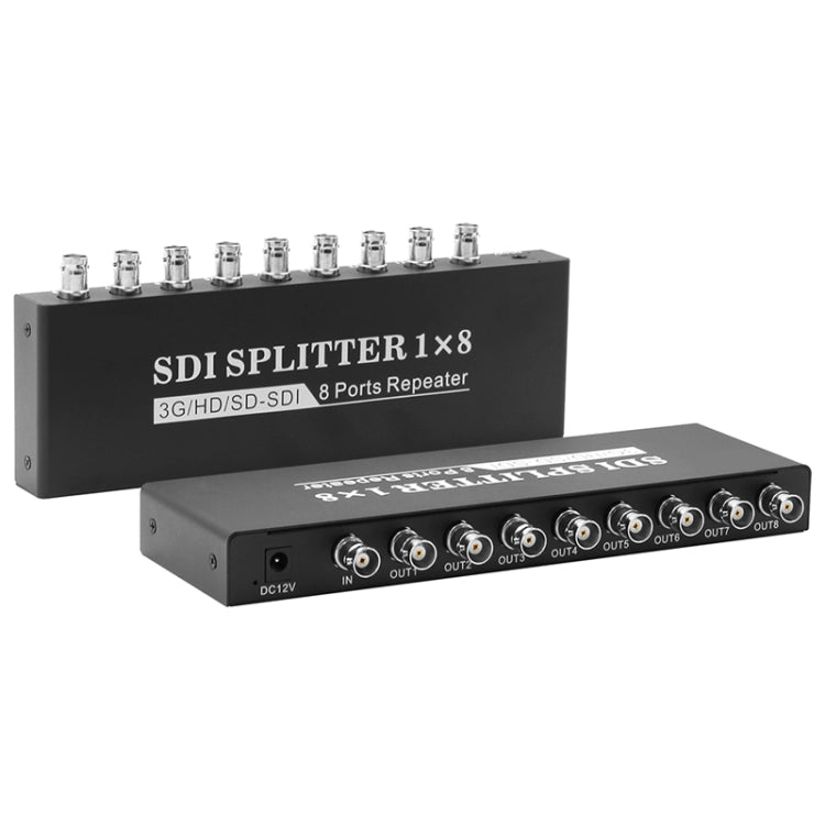 Splitter video SDI con amplificatore di distribuzione SD-SDI / HD-SDI / 3G-SDI 1 ingresso 8 uscite, 1 In 8 Out