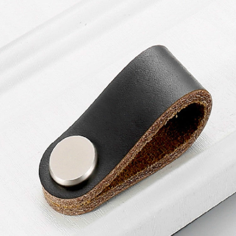 Maniglia per porta in pelle per armadio da cucina, armadio, cassetto, Black Single Hole, Light Coffee Single Hole, Black 96, Light Coffee 96, Black 128, Light Coffee 128