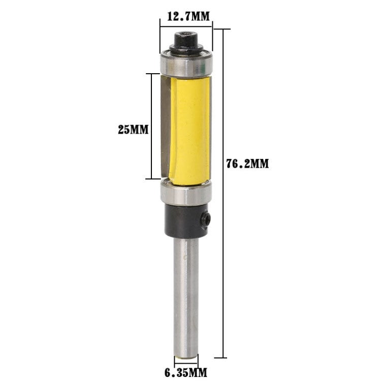 Fresa per la lavorazione del legno con coltello da rifilatura a doppio cuscinetto, 1/4x1/2x25cm Yellow, 1/4x1/2x25cm Black, 1/4x1/2x38cm Yellow