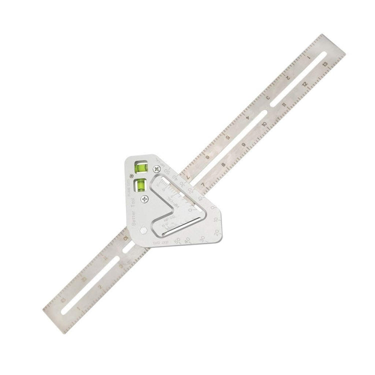 Righello triangolare multifunzionale in acciaio 35 cm