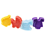 Strumenti per pressare il fondente per stampi per biscotti 3D 4 in 1 della serie Baby, consegna casuale dei colori, 4 in 1  3D Baby Series