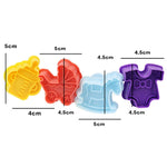 Strumenti per pressare il fondente per stampi per biscotti 3D 4 in 1 della serie Baby, consegna casuale dei colori, 4 in 1  3D Baby Series