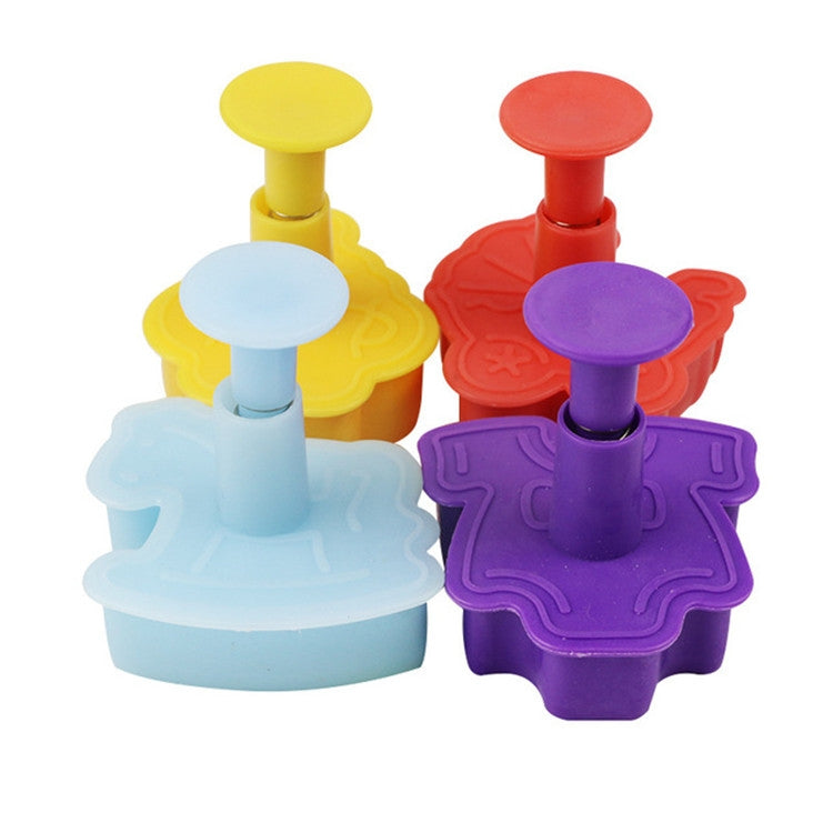 Strumenti per pressare il fondente per stampi per biscotti 3D 4 in 1 della serie Baby, consegna casuale dei colori, 4 in 1  3D Baby Series