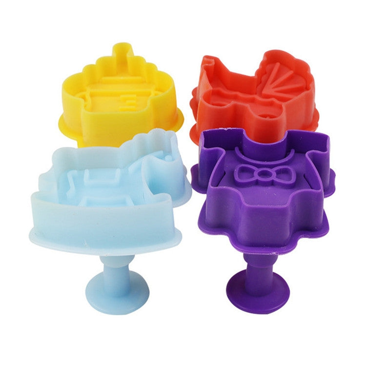 Strumenti per pressare il fondente per stampi per biscotti 3D 4 in 1 della serie Baby, consegna casuale dei colori, 4 in 1  3D Baby Series