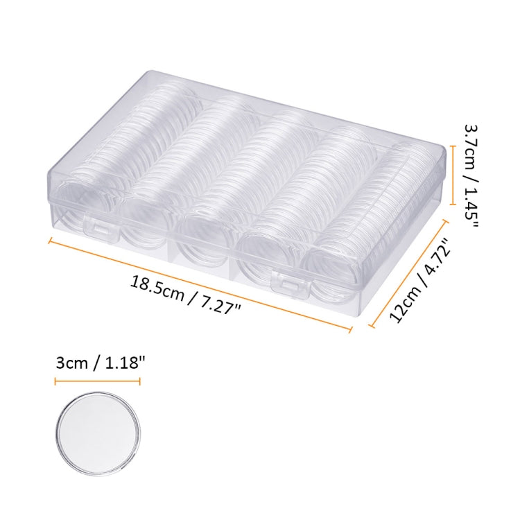 2 capsule per monete, scatole rotonde da 100 x 30 mm, scatola protettiva per monete commemorativa, 2pcs 30mm