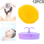12 pezzi spazzola per shampoo spazzola per massaggio del cuoio capelluto adulto colla morbida pettine per shampoo da bagno, consegna colore casuale, Scalp Massage Brush