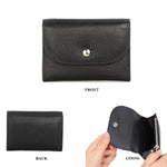 Porta carte di credito corto mini sottile in pelle primo fiore Tasca portamonete con cerniera, Black, Blue, Pink, Big Red, Gray