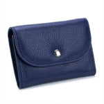 Porta carte di credito corto mini sottile in pelle primo fiore Tasca portamonete con cerniera, Black, Blue, Pink, Big Red, Gray