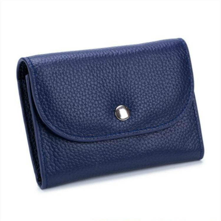 Porta carte di credito corto mini sottile in pelle primo fiore Tasca portamonete con cerniera, Black, Blue, Pink, Big Red, Gray