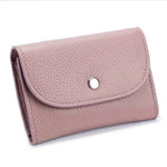 Porta carte di credito corto mini sottile in pelle primo fiore Tasca portamonete con cerniera, Black, Blue, Pink, Big Red, Gray
