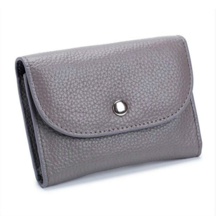 Porta carte di credito corto mini sottile in pelle primo fiore Tasca portamonete con cerniera, Black, Blue, Pink, Big Red, Gray