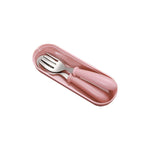 Set da 3 pezzi con scatola per cucchiaio e forchetta in acciaio inossidabile 304. Set di stoviglie per la scuola materna per bambini