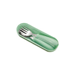 Set da 3 pezzi con scatola per cucchiaio e forchetta in acciaio inossidabile 304. Set di stoviglie per la scuola materna per bambini