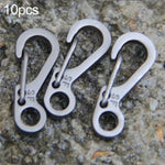 10 pezzi SF versione semplice mini fibbia portachiavi con fibbia a molla, adatta per corda per ombrello entro 5 mm