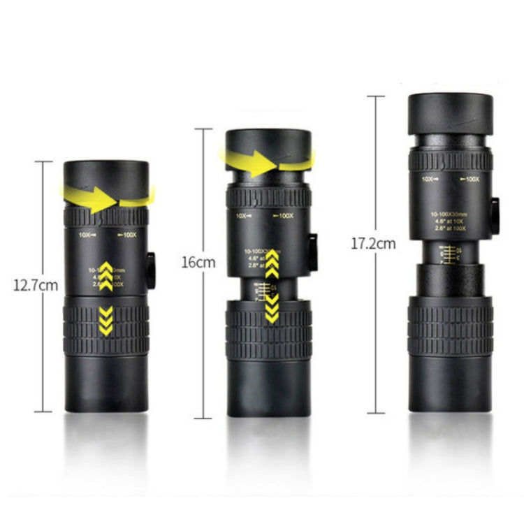 Monoculare con zoom continuo per visione notturna HD a basso ingrandimento ad alto ingrandimento, 10 - 30 x 30, 10 - 100 x 30