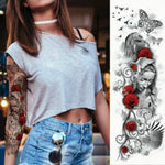 Adesivo per tatuaggio temporaneo impermeabile con manica grande per braccio