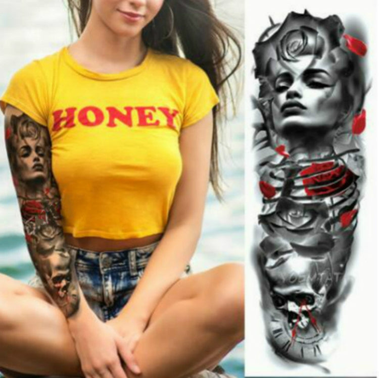 Adesivo per tatuaggio temporaneo impermeabile con manica grande per braccio