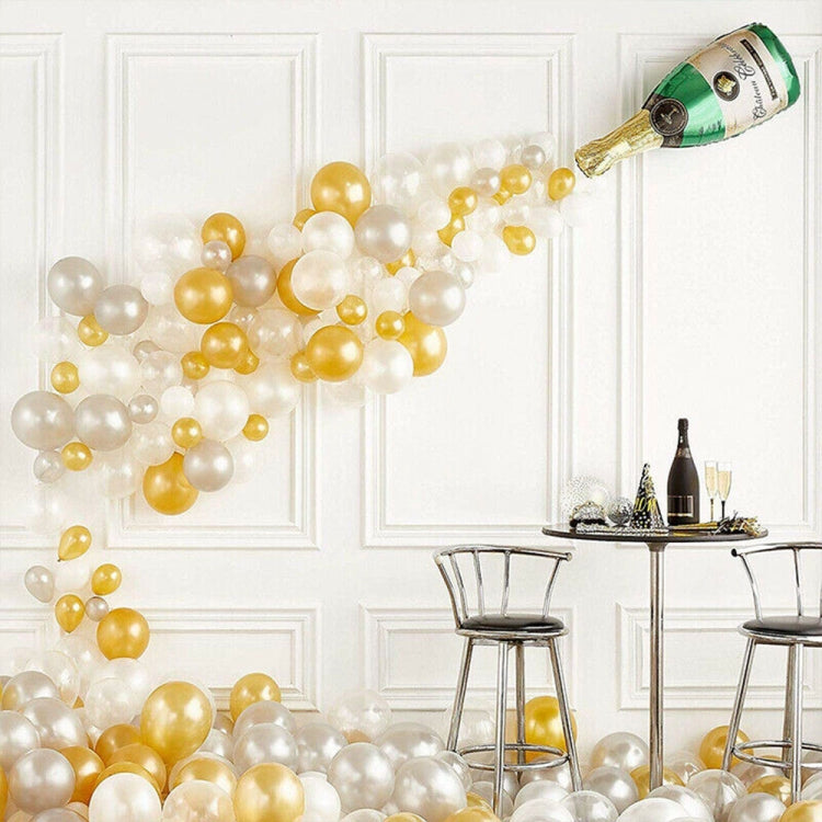 Set palloncini in alluminio con bottiglia champagne decorativa