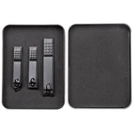 2 pezzi 3 in 1 set di cesoie per unghie in titanio di colore nero strumento per manicure esfoliante, Black (Iron Box), Color Titanium (Iron Box)