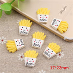 10 pezzi di patatine fritte in resina per bambini accessori fai da te, 10 PCS DIY French Fries
