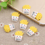 10 pezzi di patatine fritte in resina per bambini accessori fai da te, 10 PCS DIY French Fries