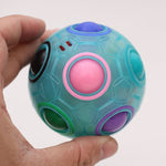 Magic Rainbow Ball Edizione luminosa Allenamento Mano Cervello Coordinazione Cubo divertente Giocattolo per bambini, (Luminous Blue), (Luminous Green)