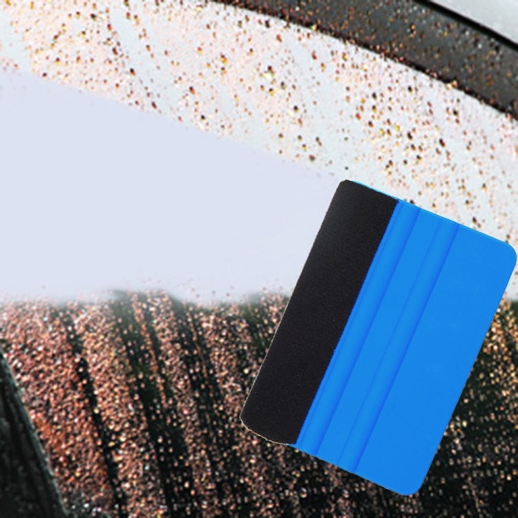 Strumento per la pulizia della pellicola per auto con raschietto in feltro blu da 3 pezzi, 10×7cm Blue Felt Scraper