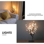 Lampada da tavolo in ciliegio Lampada da tavolo Decorazione della disposizione della stanza Regalo creativo per la luce notturna sul comodino, 24 Lights Bauhinia Black Tree, 36 Lights Bauhinia Black Tree, 48 Lights Bauhinia Black Tree                  ...