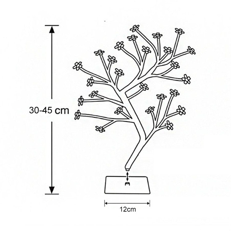 Lampada da tavolo in ciliegio Lampada da tavolo Decorazione della disposizione della stanza Regalo creativo per la luce notturna sul comodino, 24 Lights Bauhinia Black Tree, 36 Lights Bauhinia Black Tree, 48 Lights Bauhinia Black Tree                  ...