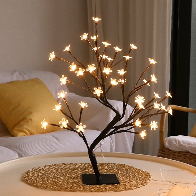 Lampada da tavolo in ciliegio Lampada da tavolo Decorazione della disposizione della stanza Regalo creativo per la luce notturna sul comodino, 24 Lights Bauhinia Black Tree, 36 Lights Bauhinia Black Tree, 48 Lights Bauhinia Black Tree                  ...